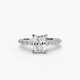 Marquise and Round Alternating Diamond Accent Engagement Ring