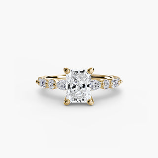 Marquise and Round Alternating Diamond Accent Engagement Ring