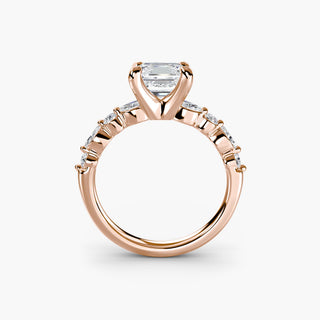 || #metal_rose gold #diamond shape_asscher