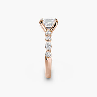 || #metal_rose gold #diamond shape_asscher