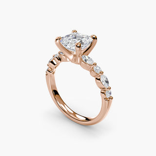 || #metal_rose gold #diamond shape_asscher