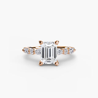 || #metal_rose gold #diamond shape_emerald