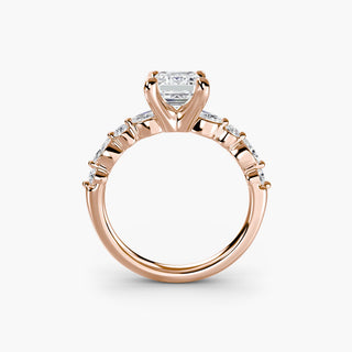 || #metal_rose gold #diamond shape_emerald