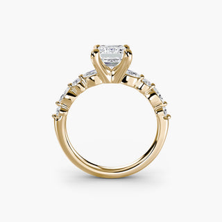 || #metal_yellow gold #diamond shape_emerald