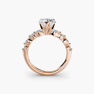 || #metal_rose gold #diamond shape_heart