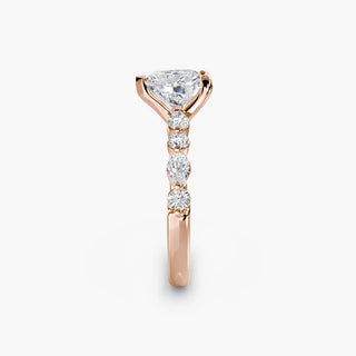 || #metal_rose gold #diamond shape_heart