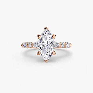 || #metal_rose gold #diamond shape_marquise