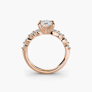 || #metal_rose gold #diamond shape_marquise
