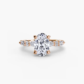 || #metal_rose gold #diamond shape_oval
