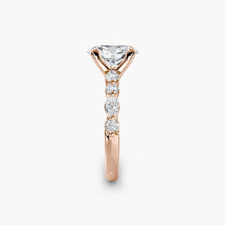 || #metal_rose gold #diamond shape_oval