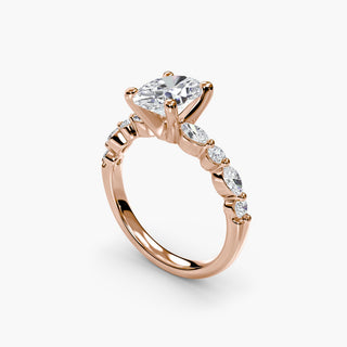 || #metal_rose gold #diamond shape_oval