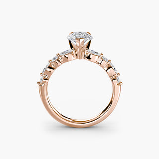 || #metal_rose gold #diamond shape_pear