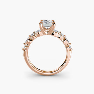|| #metal_rose gold #diamond shape_radiant