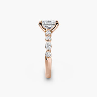 || #metal_rose gold #diamond shape_radiant