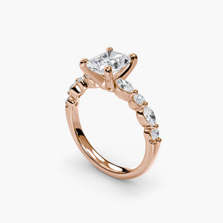 || #metal_rose gold #diamond shape_radiant