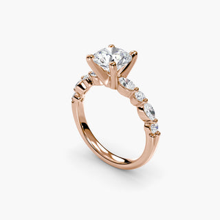 || #metal_rose gold #diamond shape_round