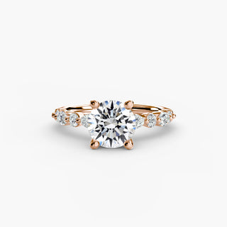 Marquise and Round Alternating Diamond Accent Engagement Ring