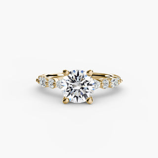 Marquise and Round Alternating Diamond Accent Engagement Ring