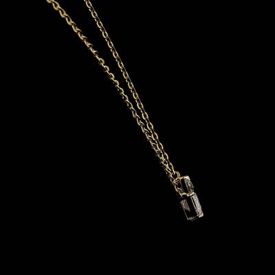 14K Yellow Gold Emerald Lab Grown Diamond Pendant Necklace