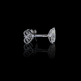 Video of Marquise lab grown diamond stud earrings in 14k white gold, prong setting, 0.5 CTW (0.25 carats each).